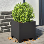 ZNTS Garden Planters 2 pcs Black 30x30x30 cm Steel 851186