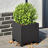 ZNTS Garden Planters 2 pcs Black 30x30x30 cm Steel 851186