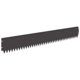 Lawn Edging 10 pcs 103 x 15 cm Steel Black 8008448