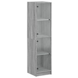 Highboard with Glass Doors Grey Sonoma 35x37x142 cm 836439