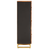 Highboard Brown and Black 40x33.5x110 cm Solid Wood Mango 356812