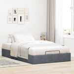 Ottoman Bed Frame No Mattress Dark Grey Double Velvet 3311001