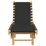 Sun Lounger with Black Woven Webbing 55x200x30 cm Bamboo 4108233