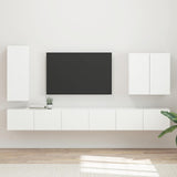 TV Wall Cabinet Set Wall-mounted 6 pcs White 3408943