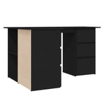 ZNTS Corner Desk Black 145x100x76 cm Engineered Wood 801090