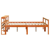 Bed Frame with Headboard without Mattress Wax Brown 135x190 cm 3305878