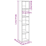 Bookcase Sonoma Oak 40x30x189 cm Engineered Wood 857887