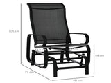 Outdoor Gliding Rocking Chair with Sturdy Metal Frame Garden Comfortable Swing Chair for Patio, T3398P325268