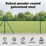 Fence Post with Concrete Base 52 pcs Green Powder-Coated Steel 3350224