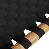 Sun Lounger with Black Woven Webbing 55x200x30 cm Bamboo 4108233