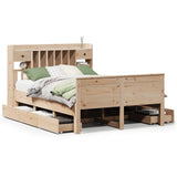 Bookcase Bed without Mattress 140x200 cm Solid Wood Pine 3308921