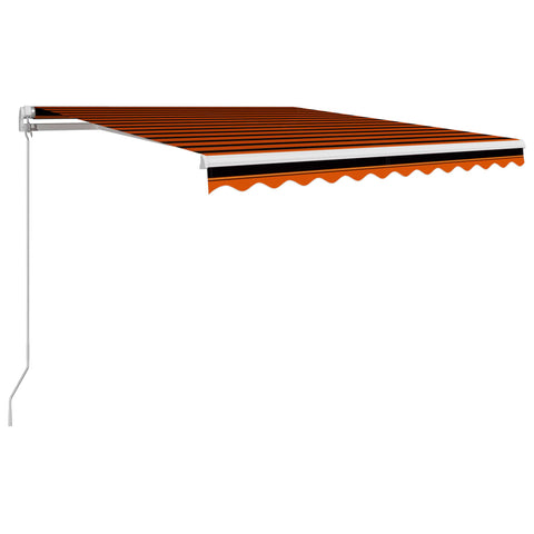 ZNTS Manual Retractable Awning 300x250 cm Orange and Brown 3051198