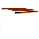 ZNTS Manual Retractable Awning 300x250 cm Orange and Brown 3051198
