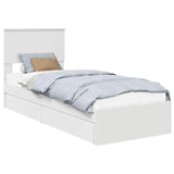 Storage Bed with Headboard White 75 x 190 cm Engineered Wood 3410847