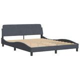 Bed Frame "Dover" Dark Grey 152x203 cm Velvet 373292