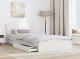 Storage Bed with Headboard White 100 x 200 cm Engineered Wood 3413124