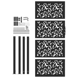 Garden Gate Black 100x200 cm Steel Leaf Design 4100963