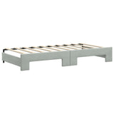 Daybed with Trundle and Mattresses Light Grey 90x190 cm Velvet 3197863