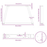 ZNTS Dining Table Legs V-Shape 2 pcs White 60x cm Steel 4012553