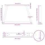 ZNTS Dining Table Legs V-Shape 2 pcs White 60x cm Steel 4012553