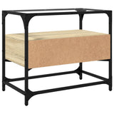 TV Cabinet with Glass Top Sonoma Oak 60x35x51 cm Engineered Wood 846055