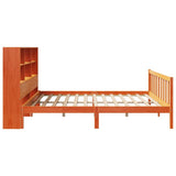 Bookcase Bed without Mattress Wax Brown 200x200 cm Solid Wood Pine 3321726