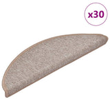 Stair Mats 30 pcs 56x17x3 cm Light Brown Half Round 3365735
