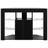 Corner LED TV Cabinet 100x40x68cm Black Engineered Wood 889786