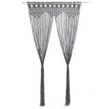 Macrame Curtain Anthracite 140x240 cm Cotton 323995