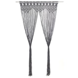 ZNTS Macrame Curtain Anthracite 140x240 cm Cotton 323995