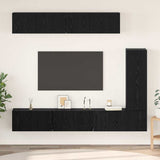 TV Cabinet Set 6 pcs Black Oak Engineered Wood 3393265