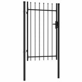 Fence Gate "BOXTEL" Single Door with Spike Top Steel 1x1,5 m Black 146034