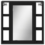 Bathroom Mirror Cabinet Black 60x16x60 cm Engineered Wood 842426
