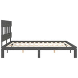 Bed Frame without Mattress Grey 200x200 cm Solid Wood Pine 3193618
