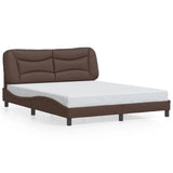 Bed Frame with LED without Mattress "Hvar" Brown 160x200 cm 3213943