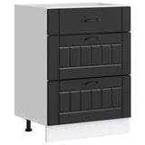 Kitchen Base Cabinet "Lucca" Black Engineered Wood 854270