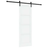 Sliding Door White and Black 73.5 x 211 cm Solid Pine Wood 3333189