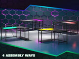 Reversible 'L' LED Light Gaming/Work Desk - Black T3398P343446