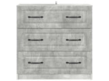 Drawer Cabinet Concrete Grey 66 x 34.5 x 87 cm Engineered Wood 895758
