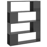 Book Cabinet Room Divider High Gloss Grey 100x24x124 cm 809196