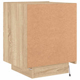 Bedside Cabinet with LED Lights Sonoma Oak Engineered Wood 836739