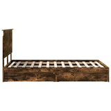 Storage Bed with Drawer Smoked Oak 120 x 190 cm Engineered Wood 3411233
