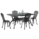 Garden Dining Set 5 pcs Black Aluminium 3334669