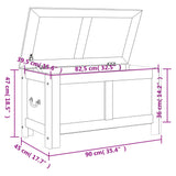 Storage Chest with Lid Brown and White Solid Wood Acacia 364919