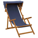 Deck Chair 2 pcs 3 Position Solid Eucalyptus Wood Blue 3407808