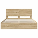Bed Frame with Drawer Sonoma Oak 180 x 200 cm Engineer Wood 3411091