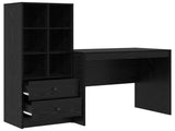 Desk with Drawer with Shelf with Storage 2 pcs Black Oak 3337362