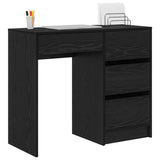 Desk with Drawer Black Oak 90 x 37.5 x 75 cm Engineered Wood 869491