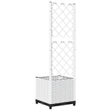 Garden Planter with Trellis White 40x40x136 cm PP 153280