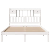 Bookcase Bed without Mattress White 140x190 cm Solid Wood Pine 3321619